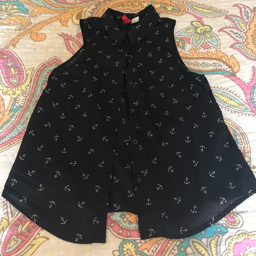 H&M Divided Sleeveless Cotton Anchor Tank Top 4